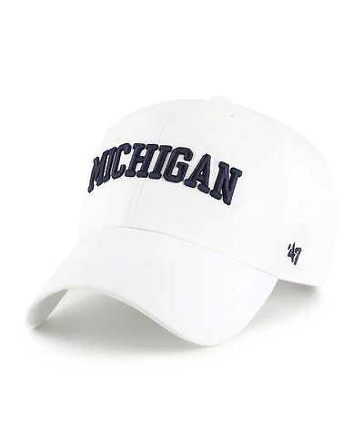 '47 Brand Men's White Michigan Wolverines Clean Up Adjustable Hat