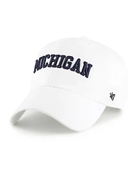 '47 Brand Men's White Michigan Wolverines Clean Up Adjustable Hat