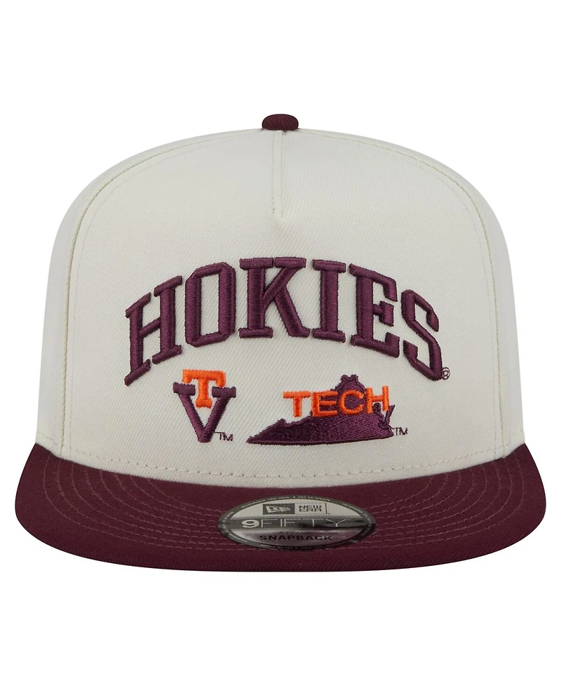 New Era Men's White Virginia Tech Hokies Collegiate 9FIFTY A-Frame Snapback Hat
