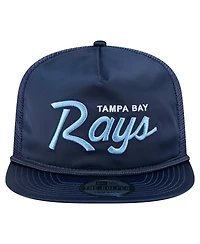 New Era Men's Navy Tampa Bay Rays Retro Satin Script Golfer Adjustable Hat