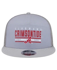 New Era Men's Gray Alabama Crimson Tide Split Panel 9FIFTY Snapback Trucker Hat