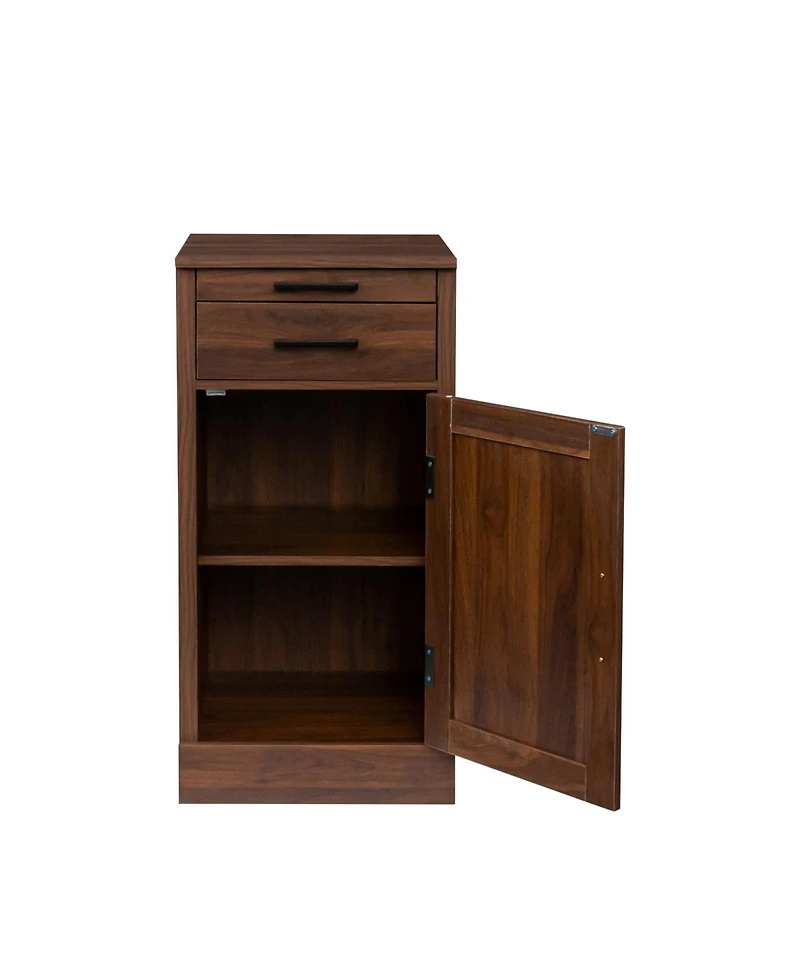 Streamdale brown walnut color modular wine bar cabinet Buffet Cabinet with Hutch for Dining Room