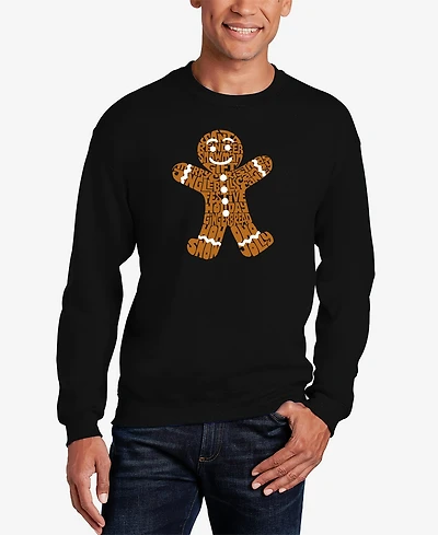 La Pop Art Men's Gingerbread Word Crewneck Sweatshirt