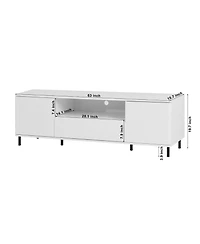 Streamdale Modern Tv Stand with Storage, Cloud White, 63-inch