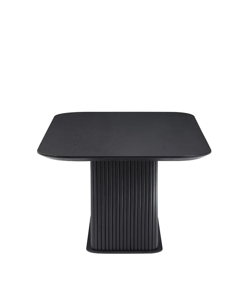 Streamdale Coffee Table Black Oak Wood Surface and Black Metel Feet