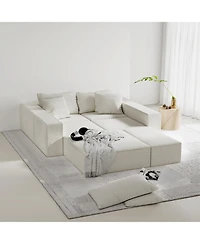 Streamdale Modern Upholstered Sectional Sofa Couch Set, 132" L-Shaped
