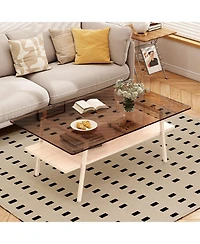 Streamdale Tempered Glass Coffee Table with End Table Set (3)