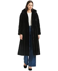 Jones New York Women's Hooded Faux-Fur Coat