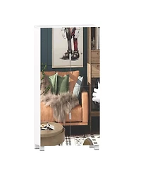 4-Drawer Shoe Cabinet with Mirror and 4-Door Closet (White)