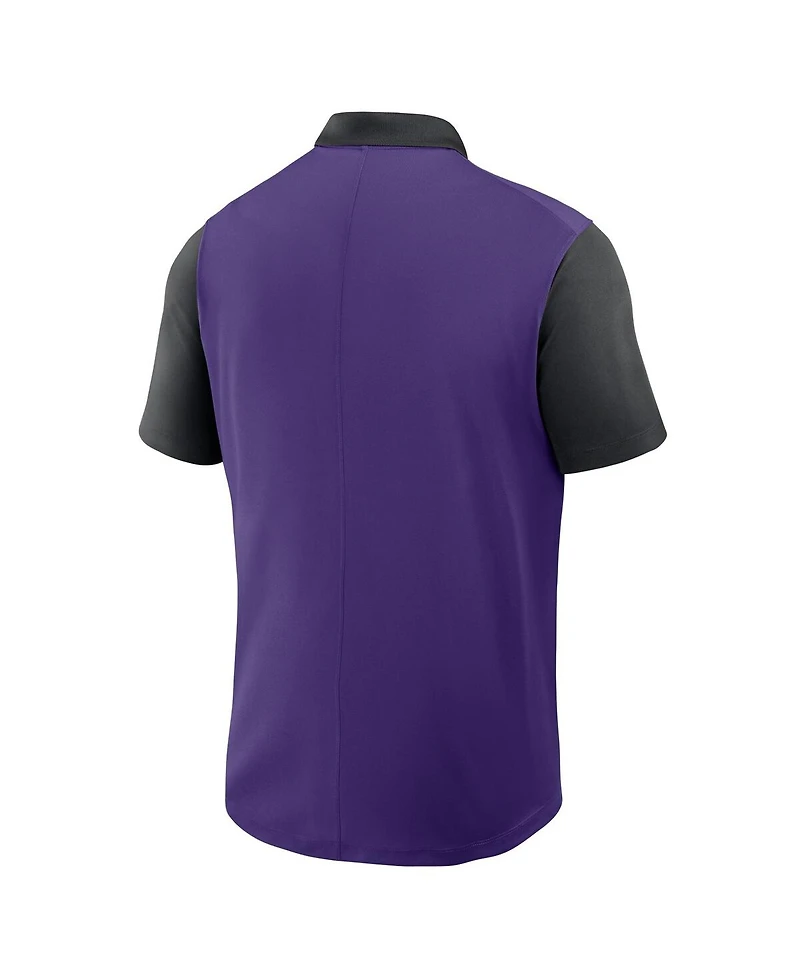 Nike Men's Purple/Black Tampa Bay Rays Cooperstown Collection Color-Block Victory Performance Polo Shirt