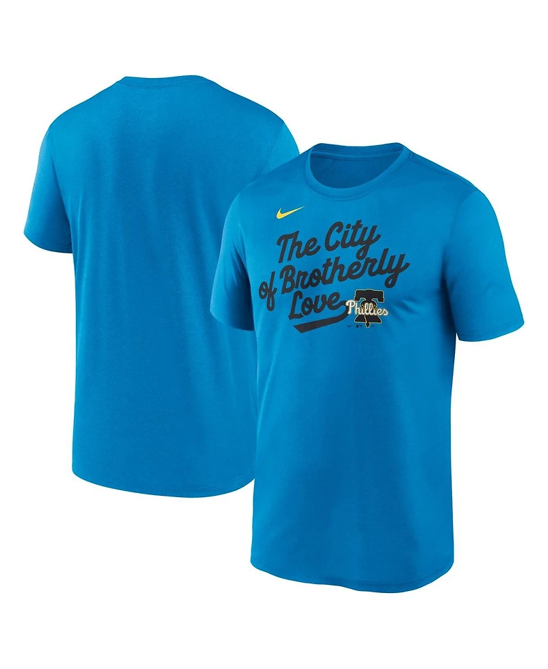 Nike Men's Blue Philadelphia Phillies 2025 City Connect Team Phrase Script Legend Performance T-Shirt