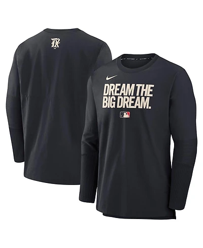 Nike Men's Black Texas Rangers Authentic Collection City Connect Lightweight Player Tri-Blend Performance Long Sleeve T-Shirt