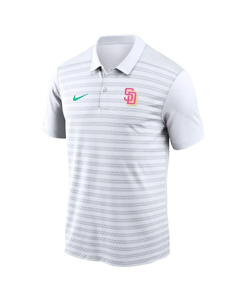 Nike Men's White San Diego Padres Authentic Collection City Connect Victory Performance Polo Shirt