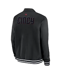 Nike Men's Black Cincinnati Reds Authentic Collection City Connect Full-Zip Bomber Jacket