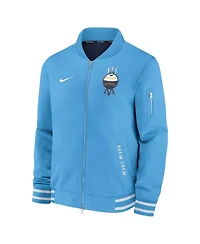 Nike Men's Light Blue Milwaukee Brewers Authentic Collection City Connect Full-Zip Bomber Jacket