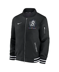 Nike Men's Black Baltimore Orioles Authentic Collection City Connect Full-Zip Bomber Jacket
