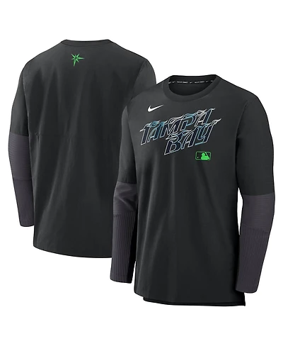 Nike Men's Black Tampa Bay Rays Authentic Collection City Connect Lightweight Player Tri-Blend Performance Long Sleeve T-Shirt