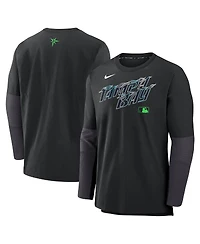 Nike Men's Black Tampa Bay Rays Authentic Collection City Connect Lightweight Player Tri-Blend Performance Long Sleeve T-Shirt