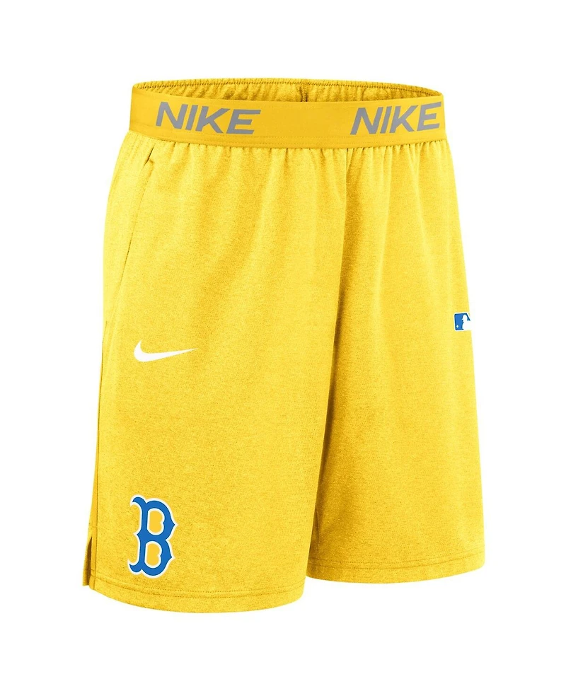 Nike Men's Gold Boston Red Sox Authentic Collection City Connect Performance Knit Shorts