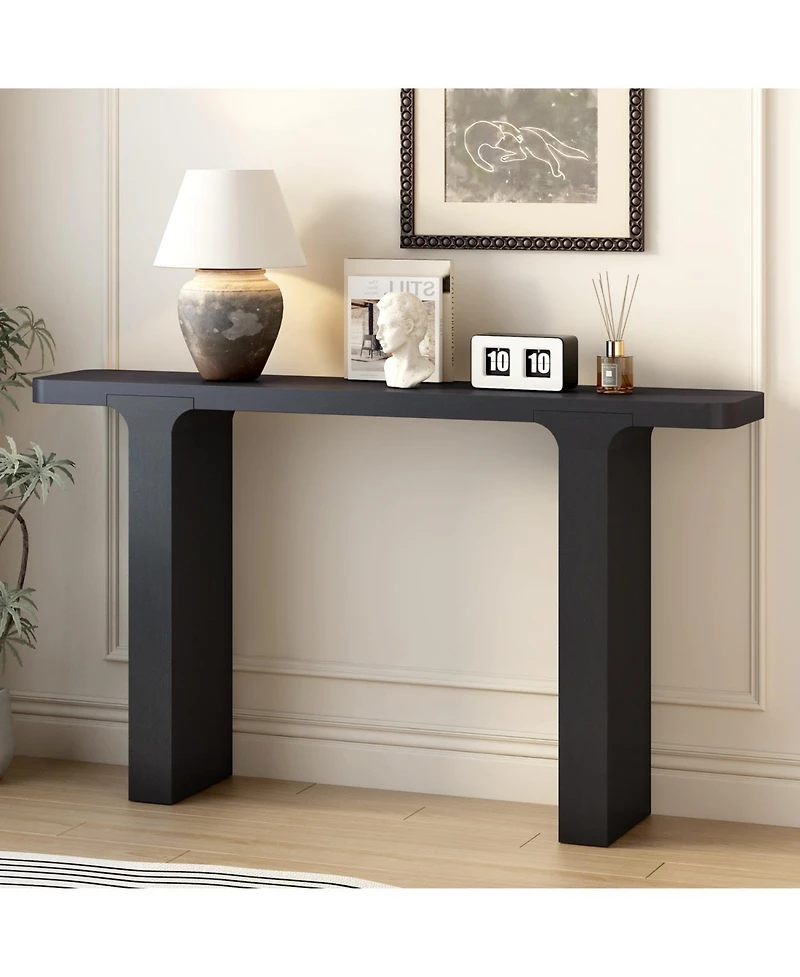 Streamdale Elegant Acacia Veneer Entryway Table,Suitable For Entryway, Hallway, Living Room, Foyer, Corridor