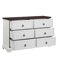 Streamdale Furniture Modern Farmhouse 6-Drawer Dresser