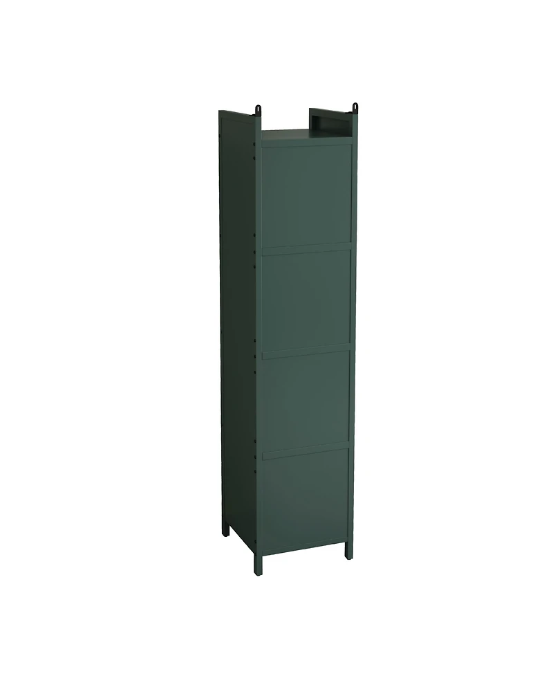 Streamdale Modern 4-Tier Glass Door Cabinet Multi-Purpose Storage for Entryway, Living Room, Bathroom