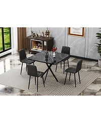 Streamdale Mid-Century Modern Square Dining Table for 4-6