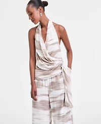 I.n.c. International Concepts Women's Printed Wrap Top, Exclusively at Macy's