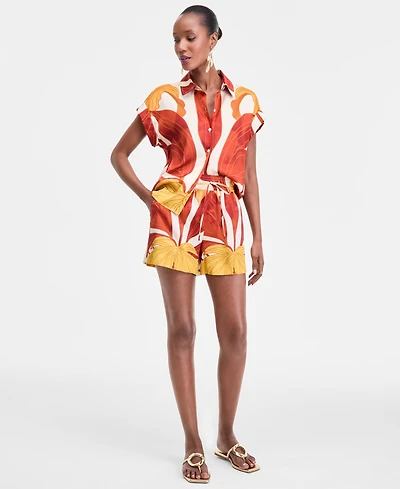 I.n.c. International Concepts Women's Printed Drawstring Shorts, Exclusively at Macy's