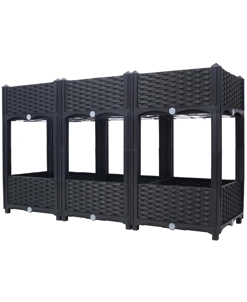 Streamdale Raised Garden Beds, 47.2"x15.7"x27.7", Black
