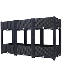 Streamdale Raised Garden Beds, 47.2"x15.7"x27.7", Black