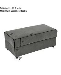 Streamdale Modern Sofa Bed with Storage, Ottomans, & Charging Ports