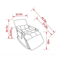 Streamdale Furniture Space-Saving, Adjustable Rocking Chair with Sturdy Iron Frame & Comfortable Cushions