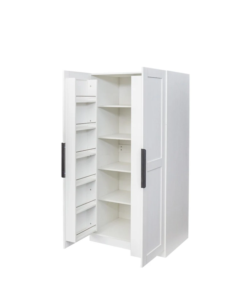 Streamdale White Pantry Cabinet with Doors & Shelves