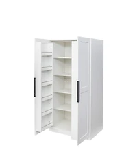 Streamdale White Pantry Cabinet with Doors & Shelves
