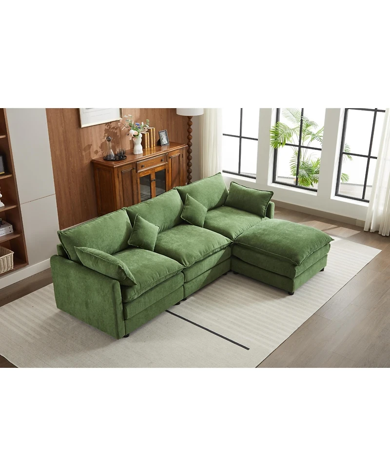 Streamdale Modular Sectional Sofa, 3-Seater Sofa, Modern L-Shaped Sofa for Living Room Bedroom Apartment,Green