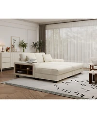 Streamdale Cozy Corduroy Sofa Sleeper, Modern Oversized Living Room Convertible Lounge