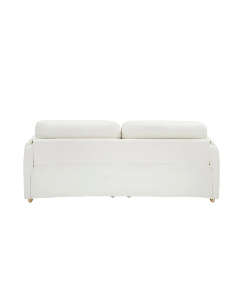 79.50 inches long, Teddy Cotton Linen Sofa Fabric, with metal conical long legs, metal strip matching