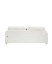 79.50 inches long, Teddy Cotton Linen Sofa Fabric, with metal conical long legs, metal strip matching