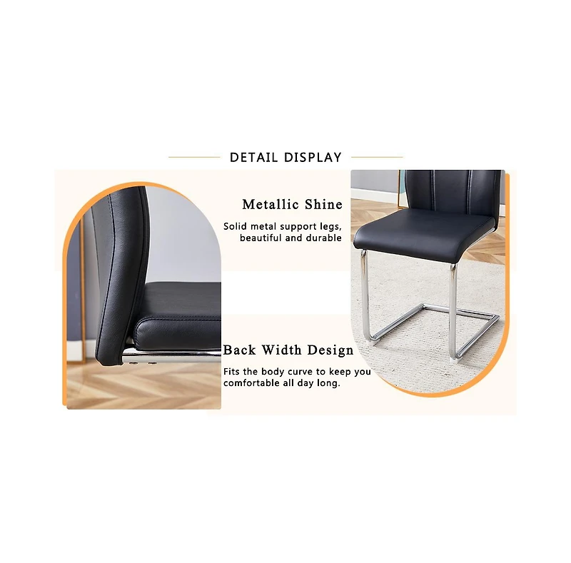 Black Pu Dining Chairs (Set of 4)