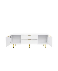 Streamdale Modern warm white Tv cabinet, for Living Room Bedroom