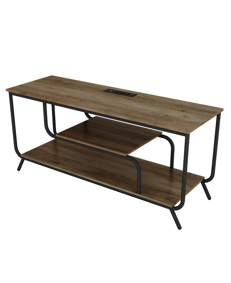 Streamdale Stylish Tv Stand with Outlets & Led Lights for TVs up to 55