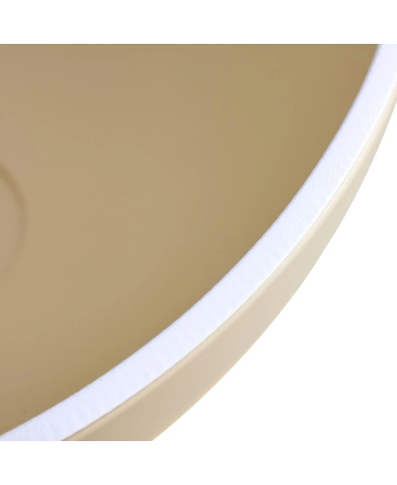 Streamdale Furniture Milk White coffee round tables with Storge Movable Table Top Multifunctional End Side Table