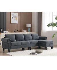 Streamdale Furniture Convertible Sectional Sofa with Storage, L-Shaped, 4-Seater