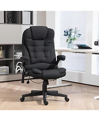 6 Point Vibrating Massage Office Chair with Lumbar Heat Black