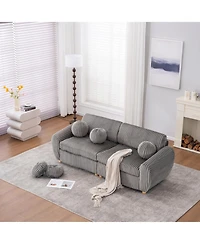 Streamdale 84" Grey Corduroy Sofa Couch