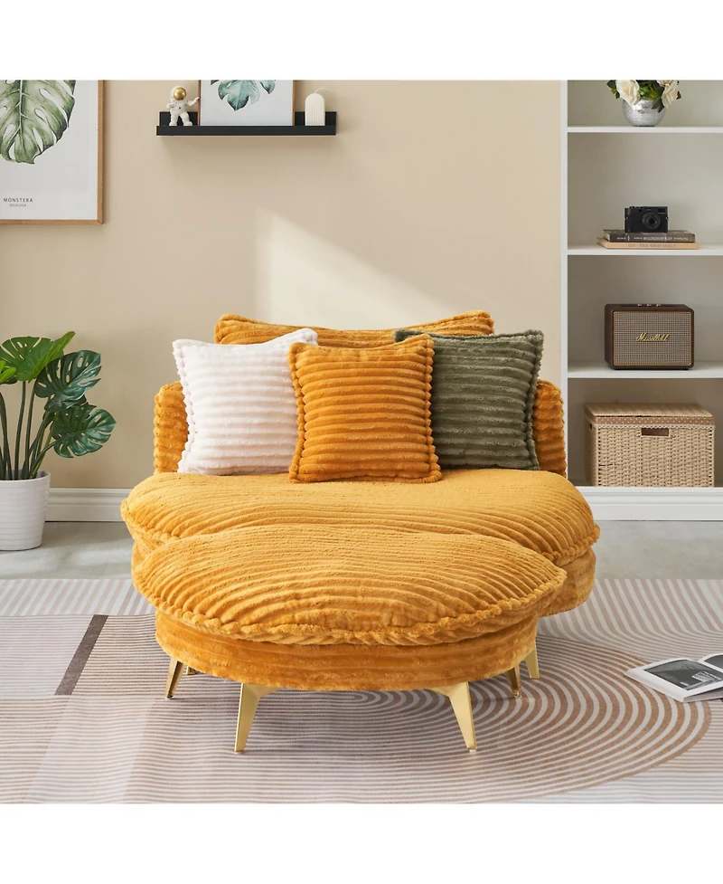 Streamdale Corduroy Sofa Fabric with Pillows, 65