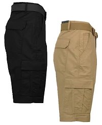 Galaxy By Harvic Men's 2-Pack Stretch Ripstop Cargo Shorts