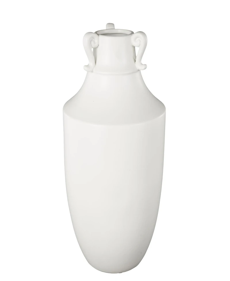 Rosemary Lane Ceramic Scroll Sleek Amphora Decorative Vase with Handles, 18"