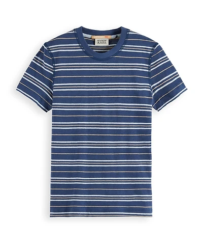 Scotch & Soda Little and Big Boys Yarn Dyed Linen Blend Striped T-Shirt